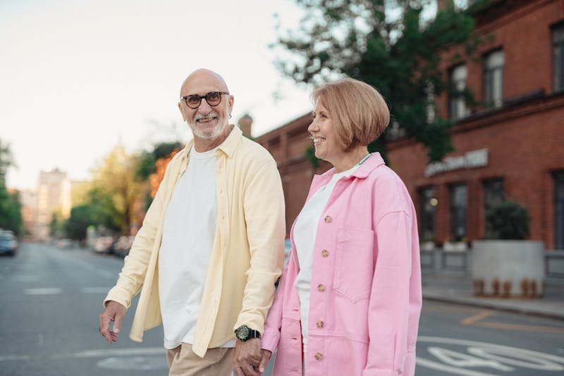 Senior couple reaching out for support and help with online dating